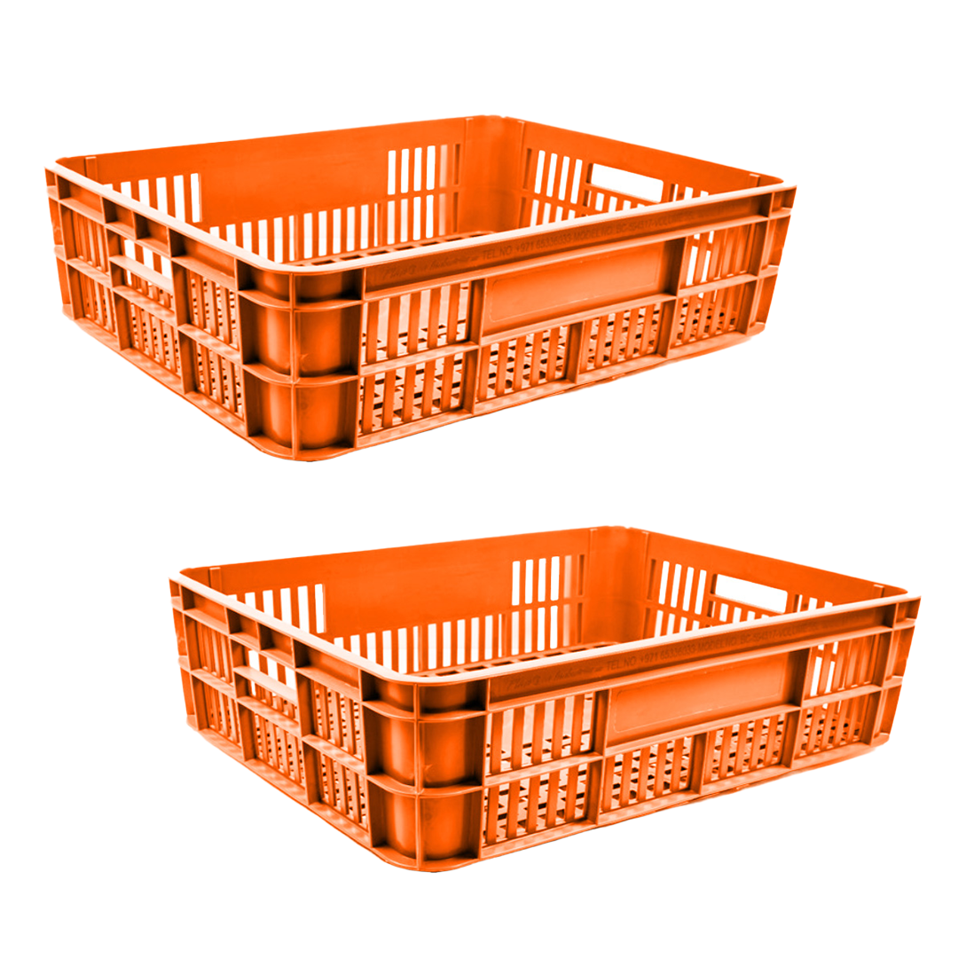 2 Pcs Bakery Crate Storage Crate Storage Box Organizer Bin Stackable Basket Heavy Duty Reinforced Walls Anti-Slip Grid Base UV Stabilized Fade-Resistant Easy Handling for Bakery Food Storage Transport – 600 x 400 x 220 mm 86 L