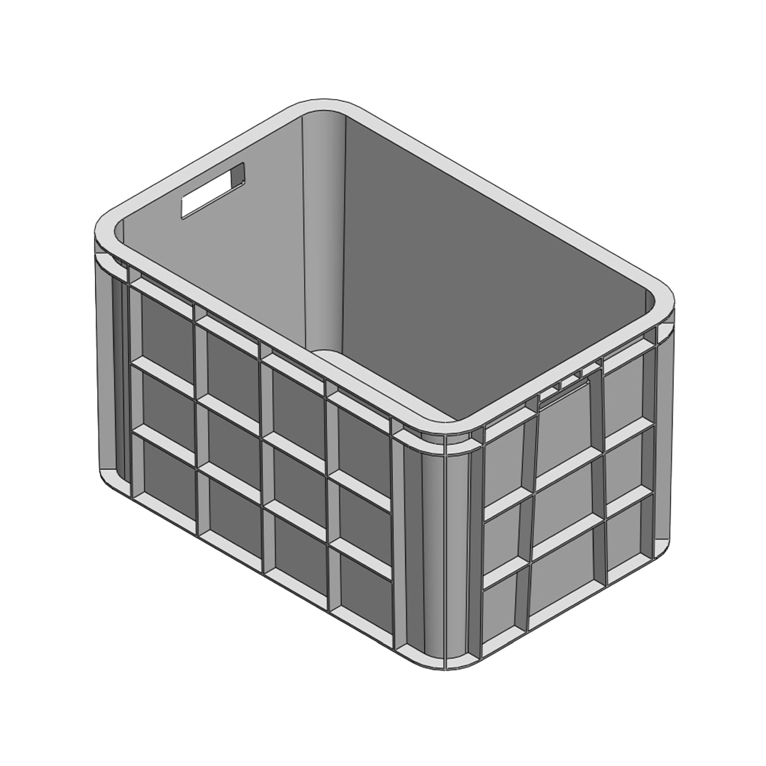 Fish Crate Storage Crate Storage Box Organizer Bin Stackable Basket Heavy Duty Reinforced Walls Anti-Slip Grid Base UV Stabilized Fade-Resistant Easy Handling for Seafood Food Storage Transport – 600 x 400 x 280 mm 67 L - Ethic Solutions -