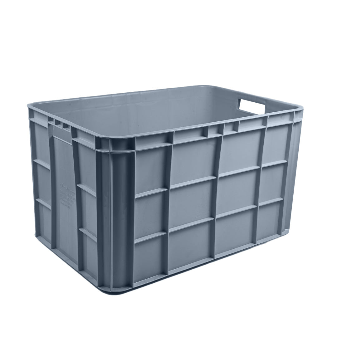 Fish Crate Storage Crate Storage Box Organizer Bin Stackable Basket Heavy Duty Reinforced Walls Anti-Slip Grid Base UV Stabilized Fade-Resistant Easy Handling for Seafood Food Storage Transport – 600 x 400 x 280 mm 67 L - Ethic Solutions -