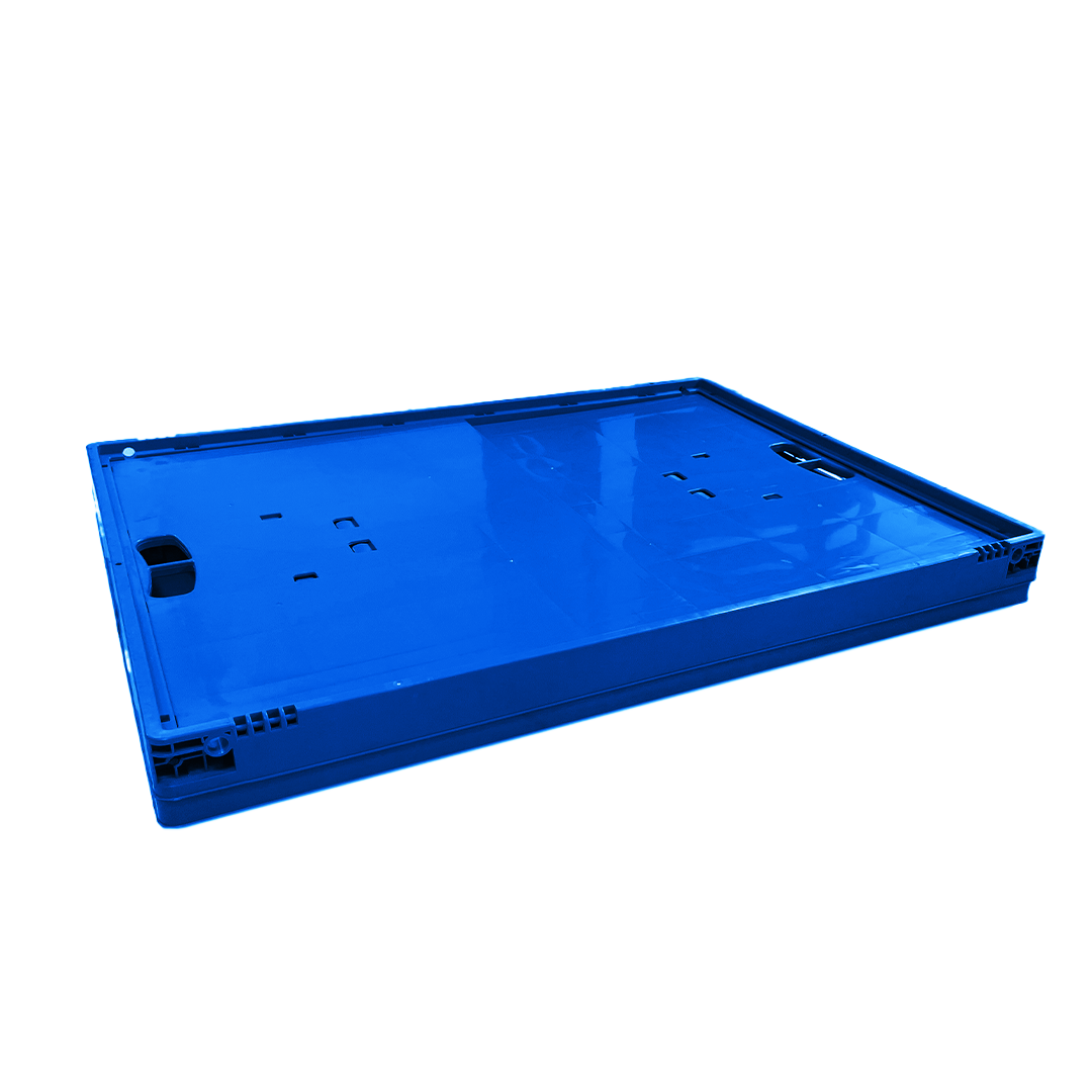 Heavy Duty Folding Storage Box 800×600×530mm – Extra Large Collapsible Closed Plastic Crate, Foldable Bulk Container, Warehouse Storage Bin, Collapsing Crate for Industrial Transport & Organization