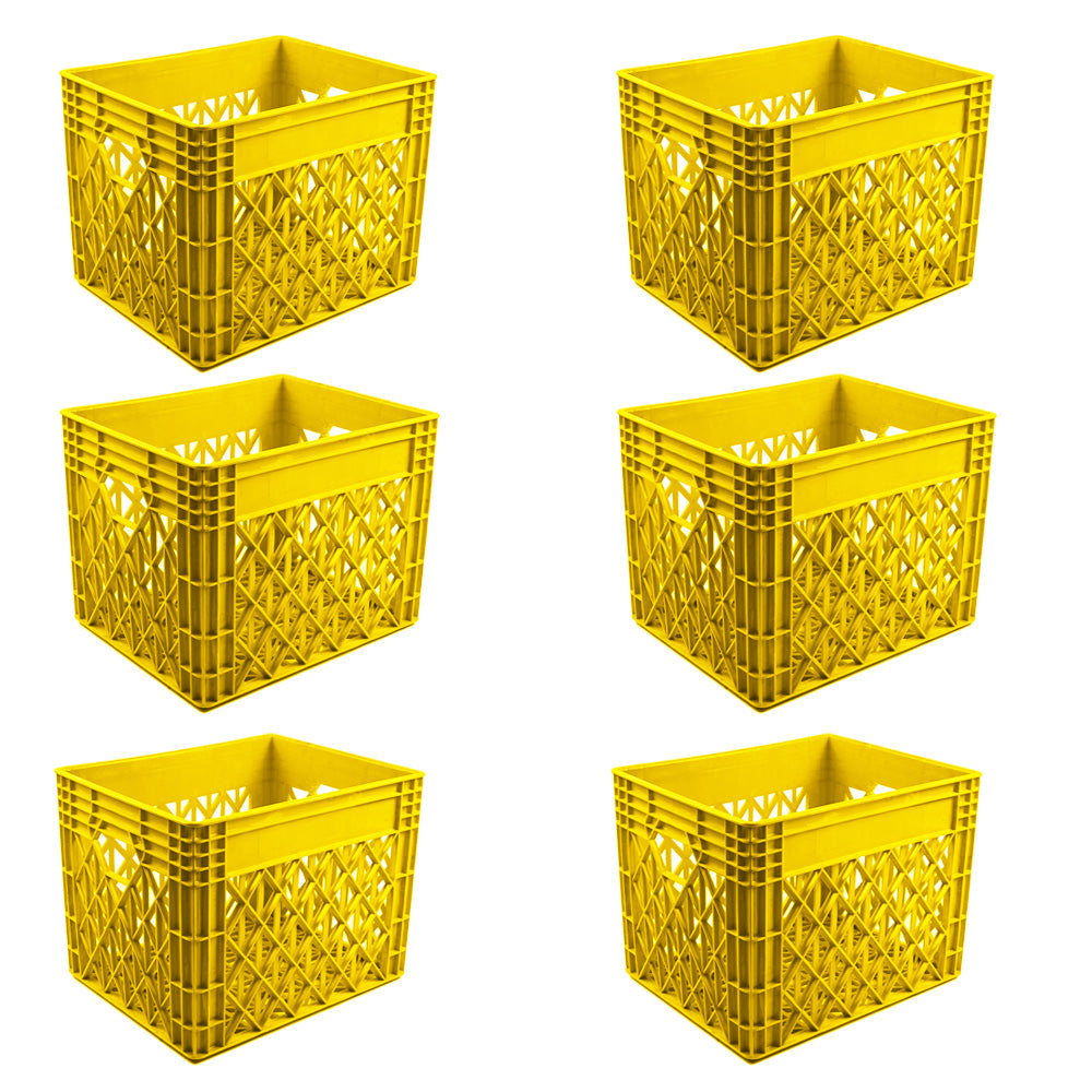 Milk Crate Storage Crate Storage Box Organizer Bin Stackable Basket Heavy Duty Reinforced Walls Anti-Slip Grid Base UV Stabilized Fade-Resistant Easy Handling for Dairy Food Storage Transport – 400 x 320 x 300 mm 36 L