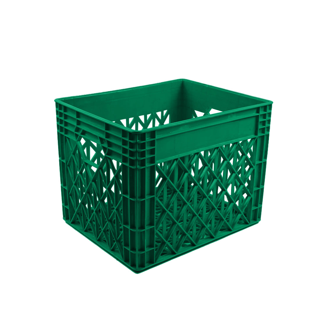 Milk Crate Storage Crate Storage Box Organizer Bin Stackable Basket Heavy Duty Reinforced Walls Anti-Slip Grid Base UV Stabilized Fade-Resistant Easy Handling for Dairy Food Storage Transport – 400 x 300 x 300 mm 36 L - Ethic Solutions -