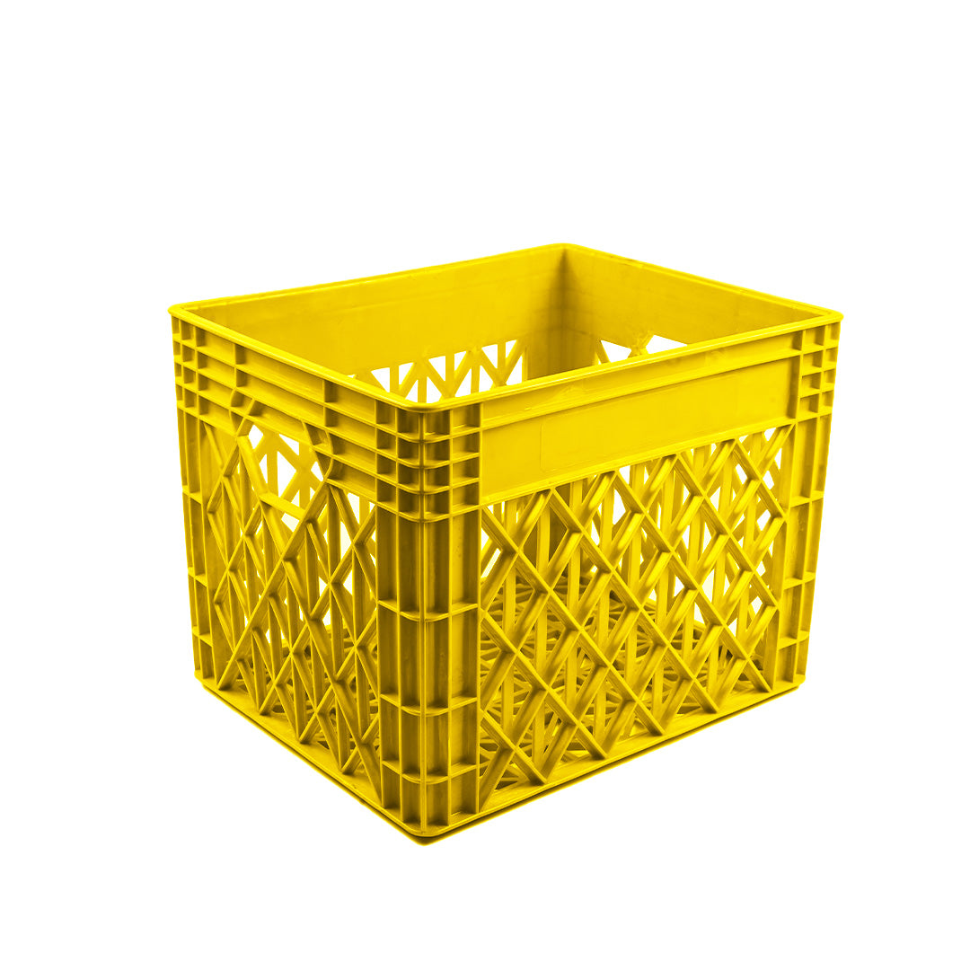 Milk Crate Storage Crate Storage Box Organizer Bin Stackable Basket Heavy Duty Reinforced Walls Anti-Slip Grid Base UV Stabilized Fade-Resistant Easy Handling for Dairy Food Storage Transport – 400 x 300 x 300 mm 36 L - Ethic Solutions -