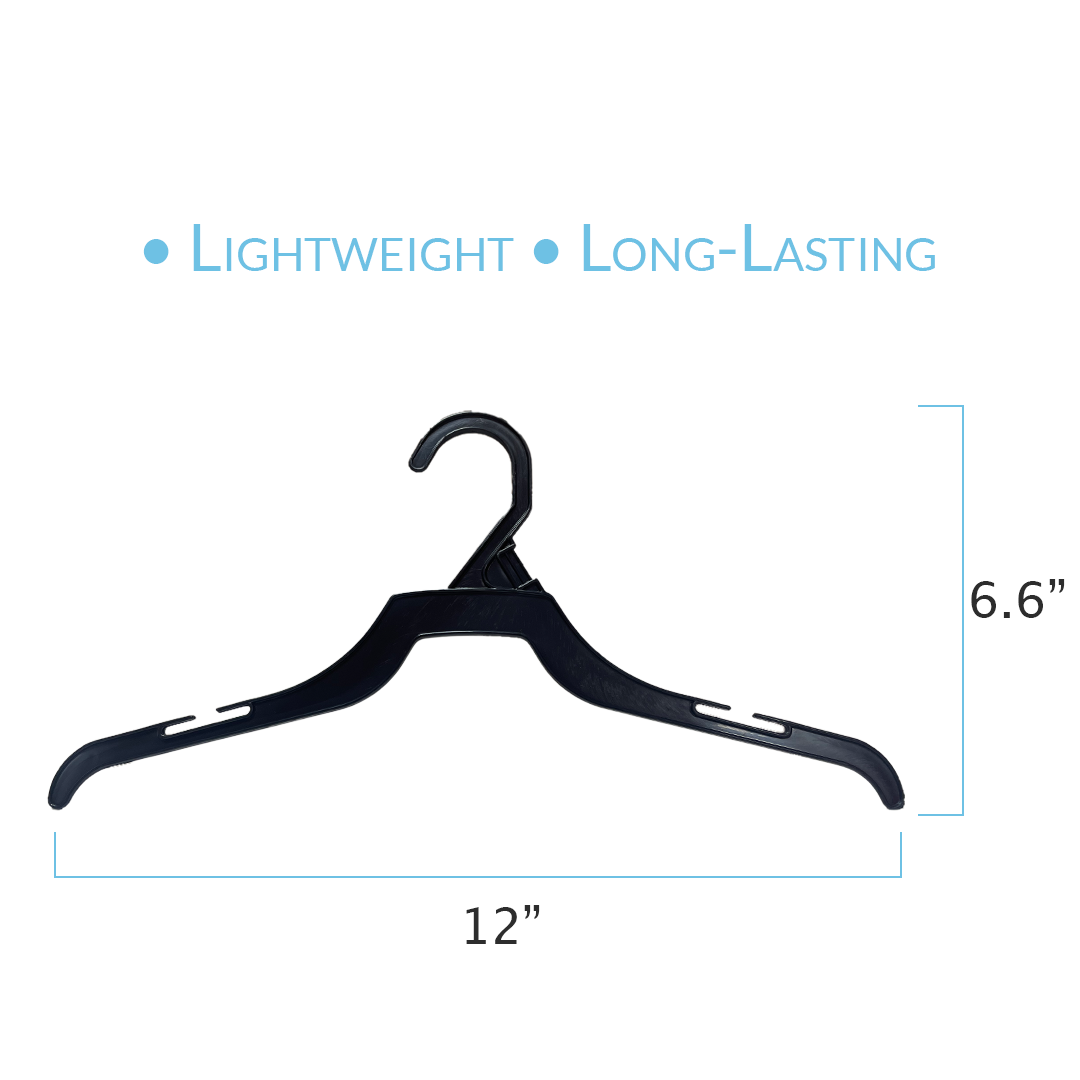 12 INCH PLASTIC TOP HANGERS 500 PACK - NB W226