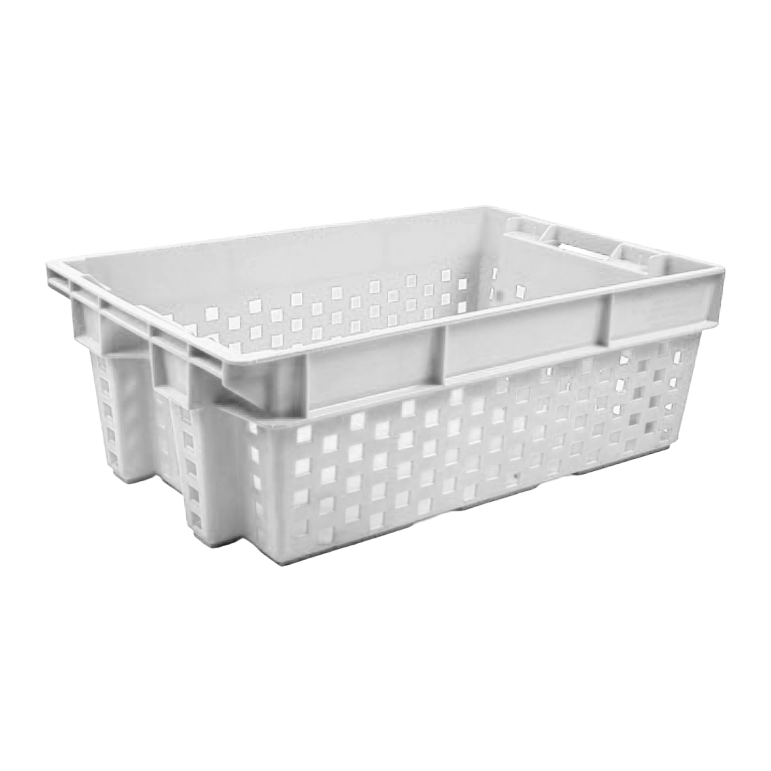 Vegetable Crate without Post Storage Crate Storage Box Organizer Bin Stackable Basket Heavy Duty Reinforced Walls Anti-Slip Grid Base UV Stabilized Fade-Resistant Easy Handling for Vegetables Food Storage Transport – 580 x 380 x 220 mm 49 Liters - Ethic Solutions -