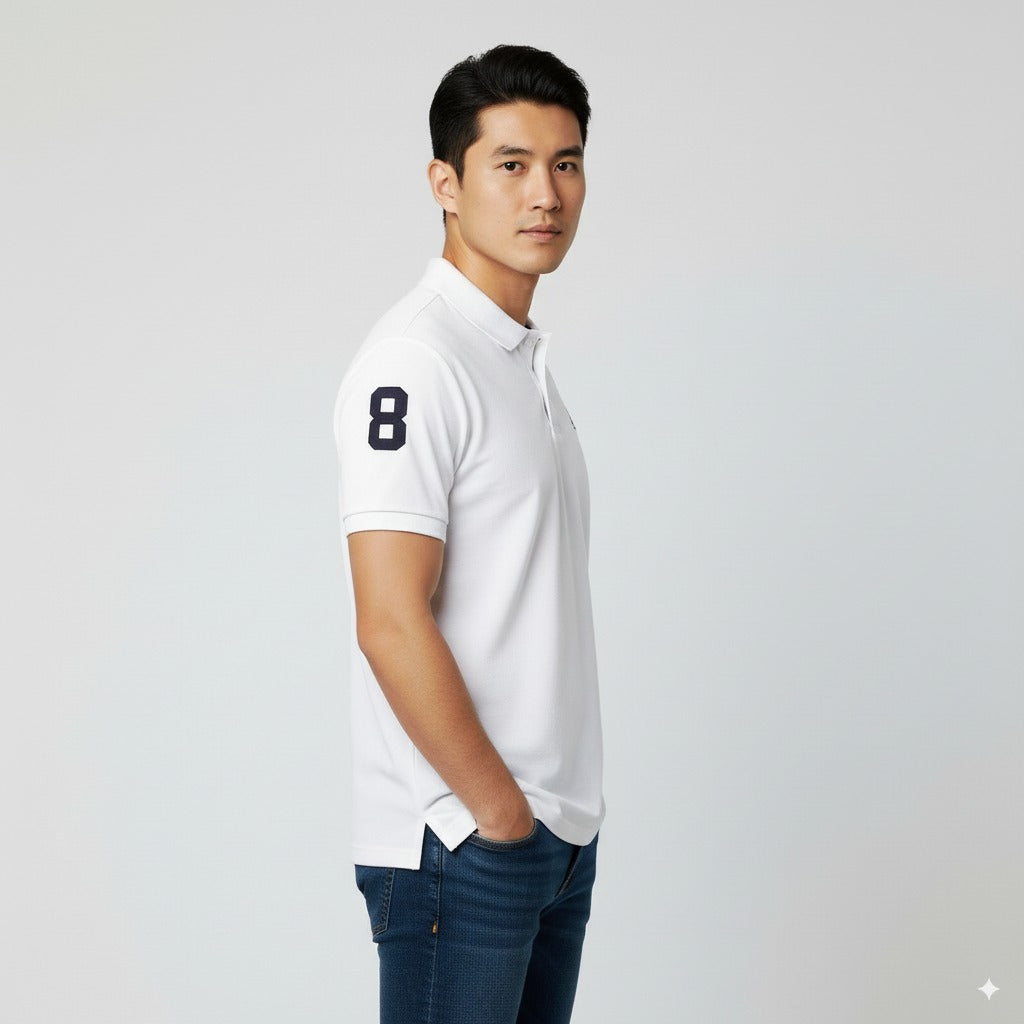 Polo T-Shirt for Men – Premium Cotton Short Sleeve Casual with Embroidered Logo Summer Collar Shirts Button Solid Color
