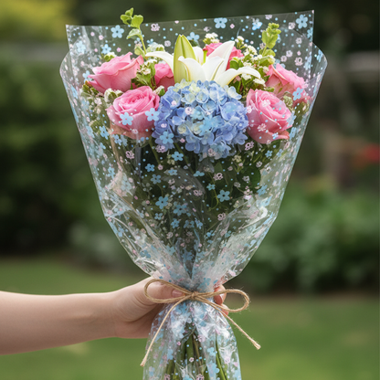 Cellophane Wrap Sheet 50×50cm Large Thicker Clear Cellophane Wrap Gift Plastic Jumbo Basket Sheet for Cookie Packaging, Party Favors, Hampers, Flowers, Crafts & Gift Wrapping