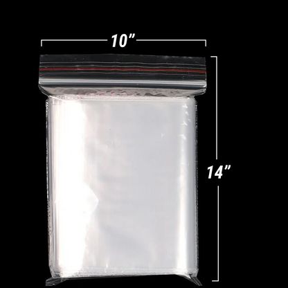100 Pack of Ziplock Bags 10" x 14" (25.4 x 35.56 cm) – Storage Bags With Resealable Zipper, Zipper Bags, Sealed Plastic Bag for Food Storage, Freezing Marinades, Clothing, Large Accessories & More - Ethic Solutions -