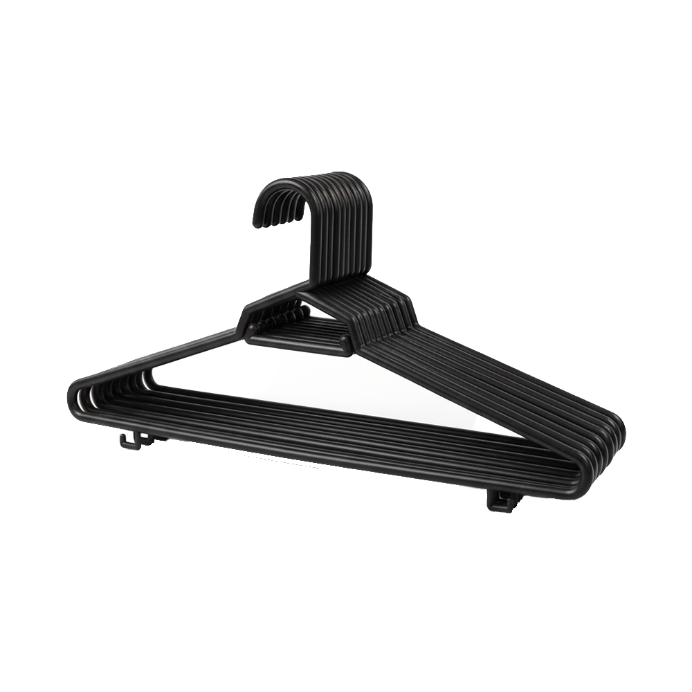 Plastic Round Hangers – 17 Inch Length x 8.9 Inch Height – Durable Clothes Hangers for Shirts, Pants, Coats, Closet & Retail Use – Black