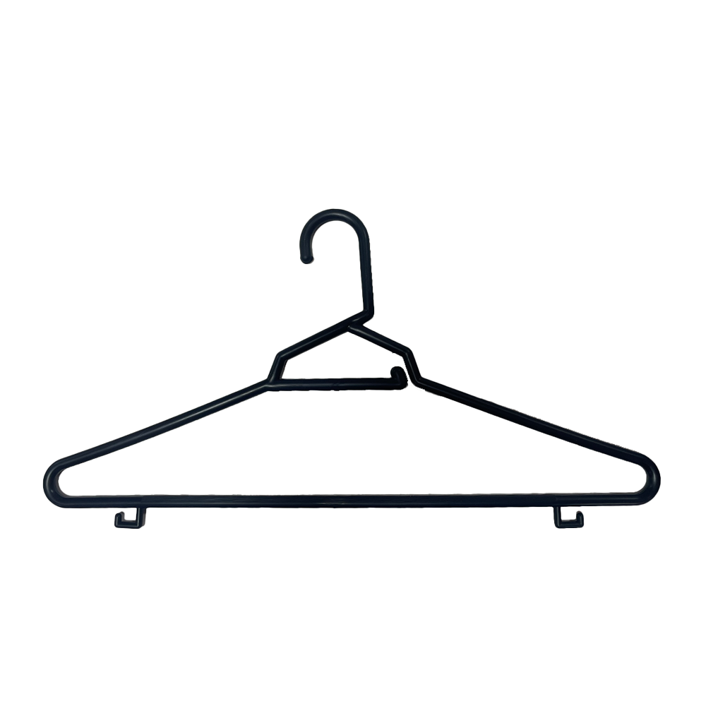 Plastic Round Hangers – 17 Inch Length x 8.9 Inch Height – Durable Clothes Hangers for Shirts, Pants, Coats, Closet & Retail Use – Black