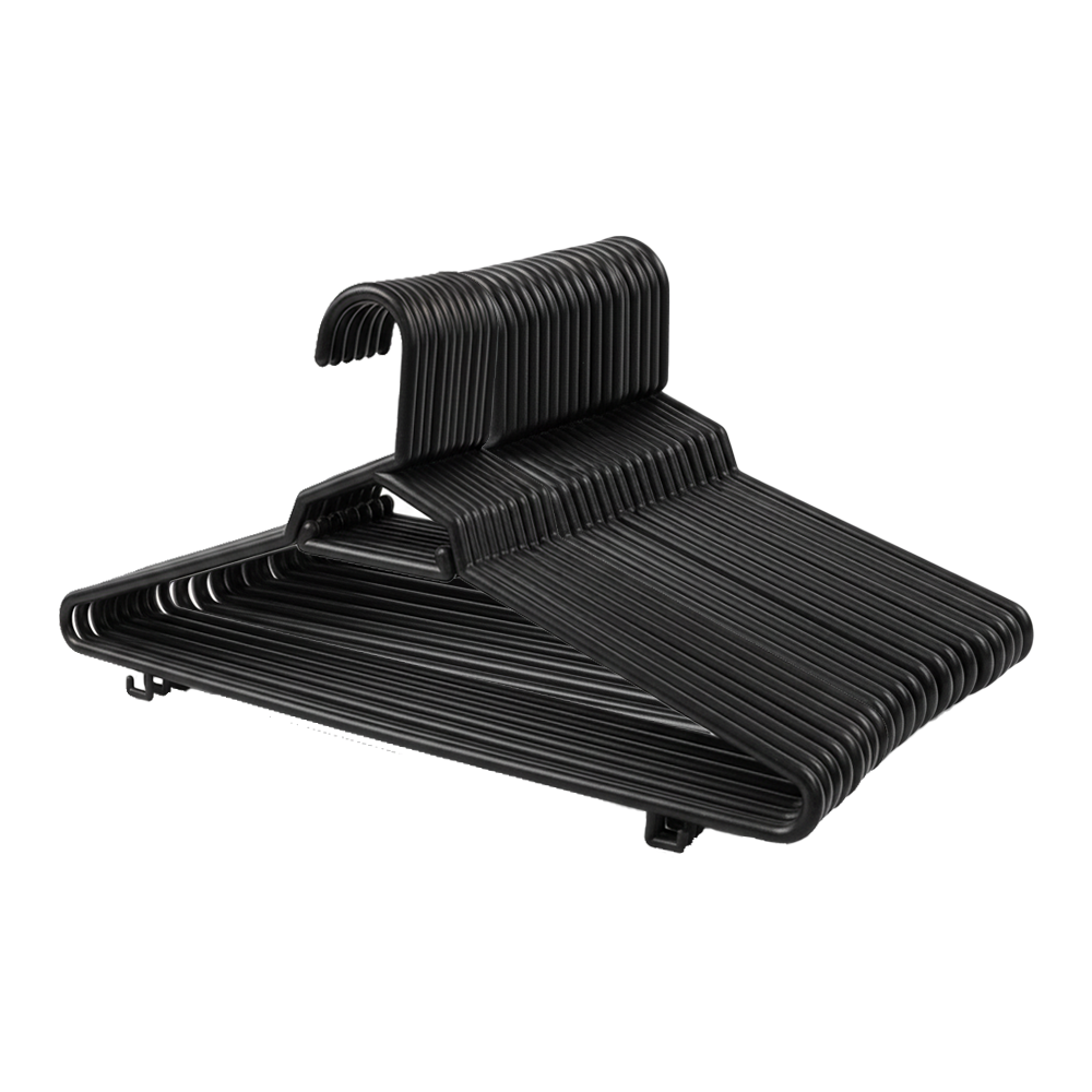 Plastic Round Hangers – 17 Inch Length x 8.9 Inch Height – Durable Clothes Hangers for Shirts, Pants, Coats, Closet & Retail Use – Black