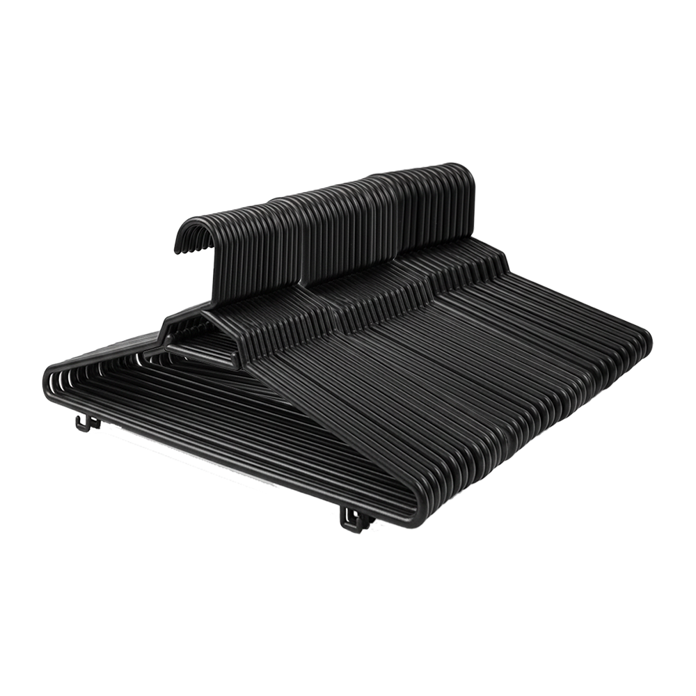 Plastic Round Hangers – 17 Inch Length x 8.9 Inch Height – Durable Clothes Hangers for Shirts, Pants, Coats, Closet & Retail Use – Black