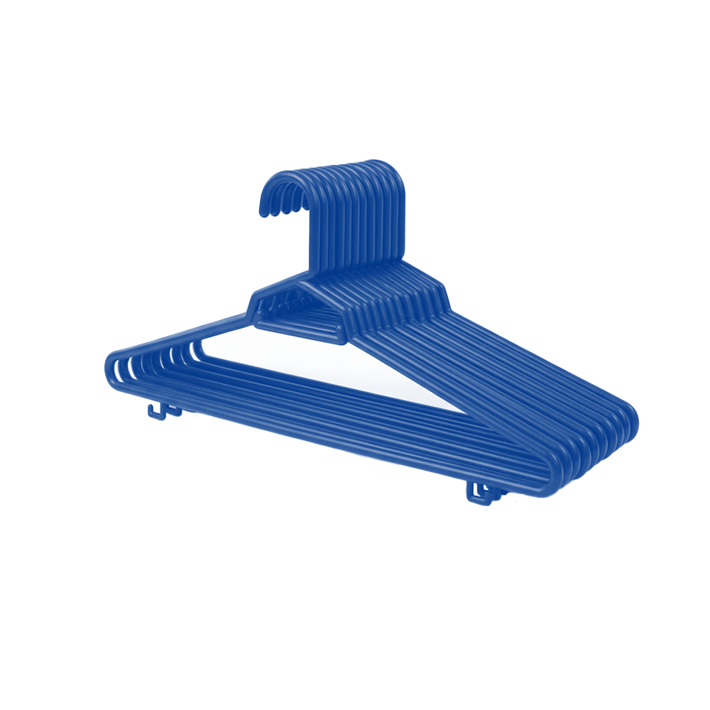 Plastic Round Hangers – 17 Inch Length x 8.9 Inch Height – Durable Clothes Hangers for Shirts, Pants, Coats, Closet & Retail Use – Black