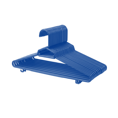 Plastic Round Hangers – 17 Inch Length x 8.9 Inch Height – Durable Clothes Hangers for Shirts, Pants, Coats, Closet & Retail Use – Black