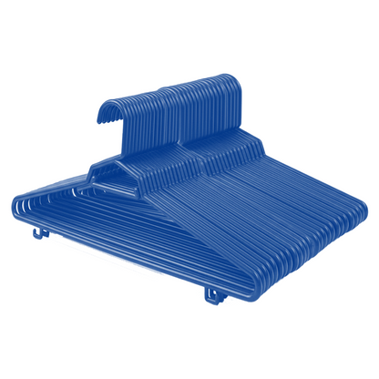 Plastic Round Hangers – 17 Inch Length x 8.9 Inch Height – Durable Clothes Hangers for Shirts, Pants, Coats, Closet & Retail Use – Black