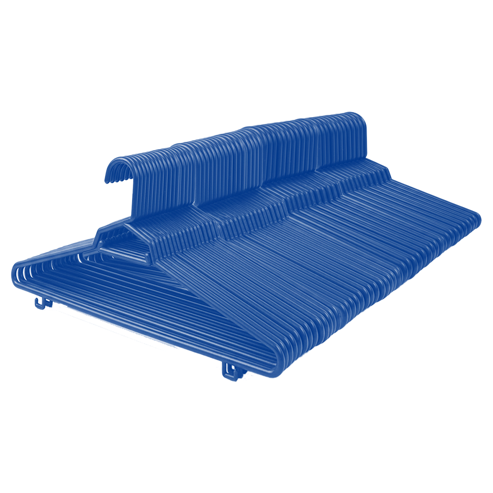 Plastic Round Hangers – 17 Inch Length x 8.9 Inch Height – Durable Clothes Hangers for Shirts, Pants, Coats, Closet & Retail Use – Black