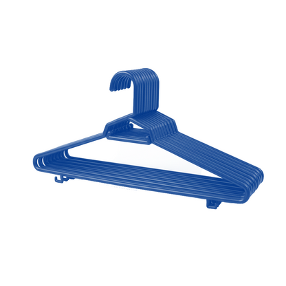 Plastic Round Hangers – 17 Inch Length x 8.9 Inch Height – Durable Clothes Hangers for Shirts, Pants, Coats, Closet & Retail Use – Black