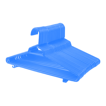 Plastic Round Hangers – 17 Inch Length x 8.9 Inch Height – Durable Clothes Hangers for Shirts, Pants, Coats, Closet & Retail Use – Black