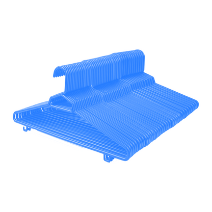 Plastic Round Hangers – 17 Inch Length x 8.9 Inch Height – Durable Clothes Hangers for Shirts, Pants, Coats, Closet & Retail Use – Black