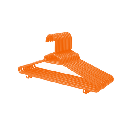 Plastic Round Hangers – 17 Inch Length x 8.9 Inch Height – Durable Clothes Hangers for Shirts, Pants, Coats, Closet & Retail Use – Black