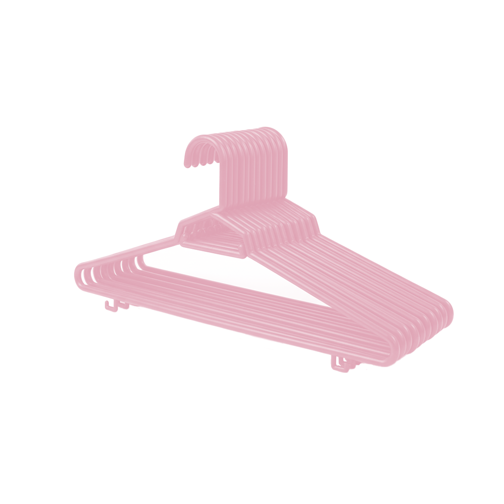 Plastic Round Hangers – 17 Inch Length x 8.9 Inch Height – Durable Clothes Hangers for Shirts, Pants, Coats, Closet & Retail Use – Black