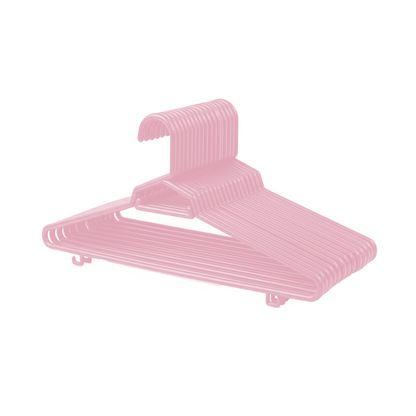 Plastic Round Hangers – 17 Inch Length x 8.9 Inch Height – Durable Clothes Hangers for Shirts, Pants, Coats, Closet & Retail Use – Black