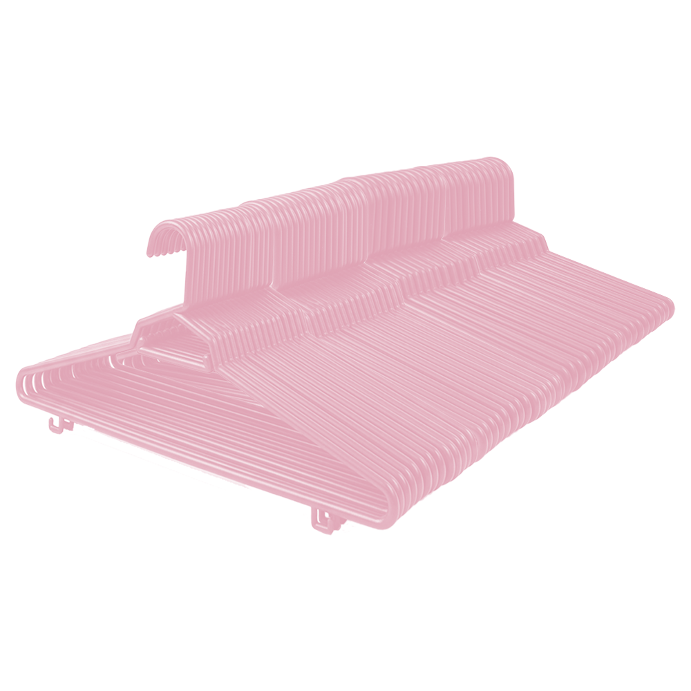 Plastic Round Hangers – 17 Inch Length x 8.9 Inch Height – Durable Clothes Hangers for Shirts, Pants, Coats, Closet & Retail Use – Black