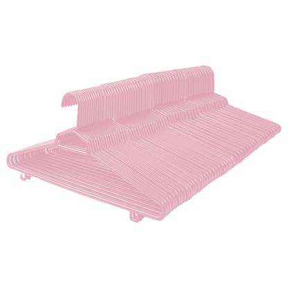 Plastic Round Hangers – 17 Inch Length x 8.9 Inch Height – Durable Clothes Hangers for Shirts, Pants, Coats, Closet & Retail Use – Black