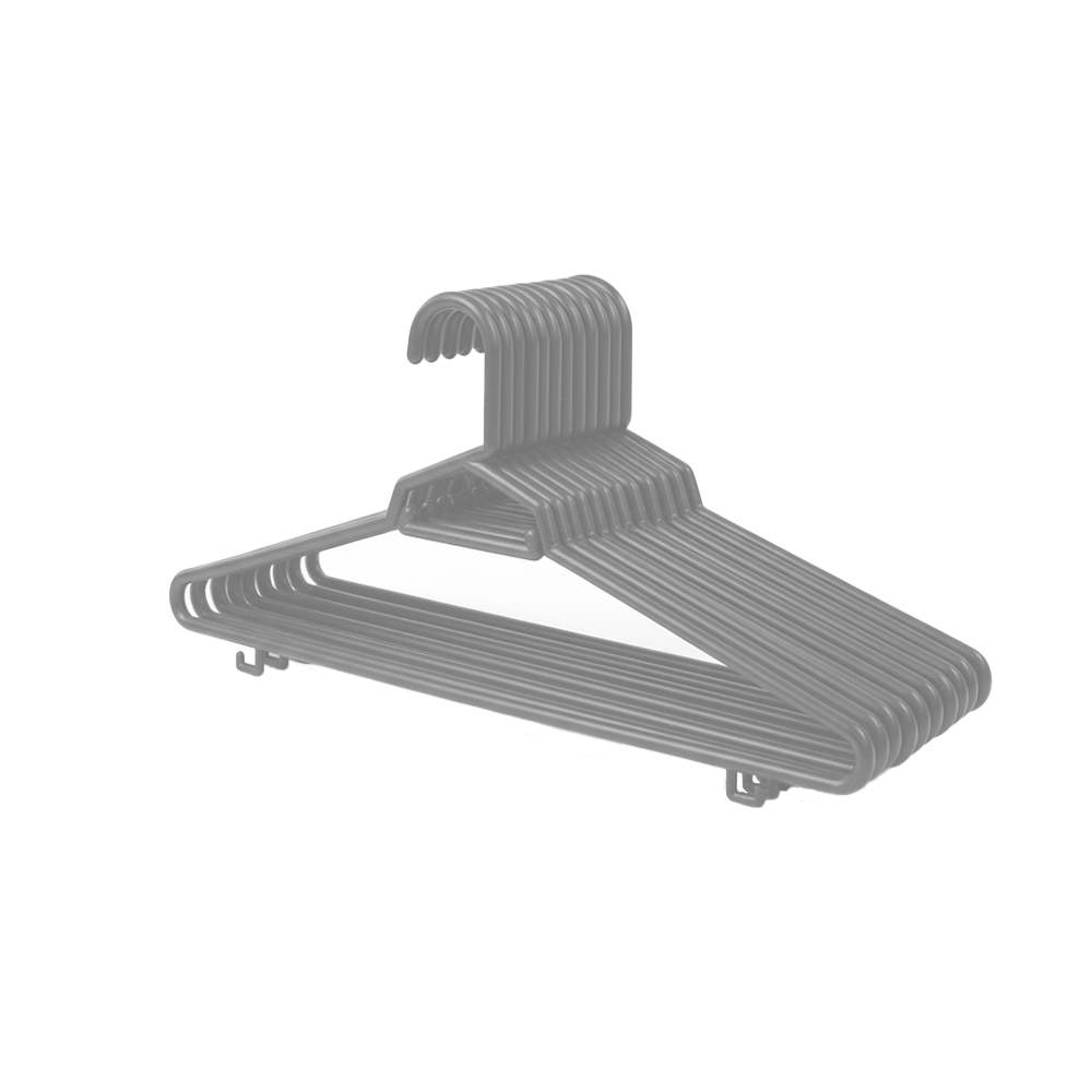 Plastic Round Hangers – 17 Inch Length x 8.9 Inch Height – Durable Clothes Hangers for Shirts, Pants, Coats, Closet & Retail Use – Black