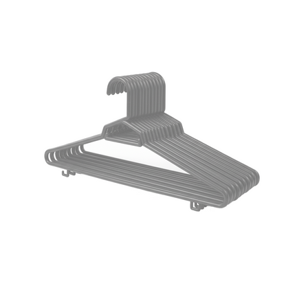 Plastic Round Hangers – 17 Inch Length x 8.9 Inch Height – Durable Clothes Hangers for Shirts, Pants, Coats, Closet & Retail Use – Black