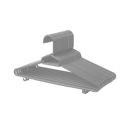 Plastic Round Hangers – 17 Inch Length x 8.9 Inch Height – Durable Clothes Hangers for Shirts, Pants, Coats, Closet & Retail Use – Black