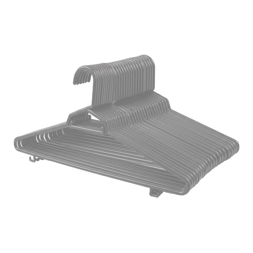 Plastic Round Hangers – 17 Inch Length x 8.9 Inch Height – Durable Clothes Hangers for Shirts, Pants, Coats, Closet & Retail Use – Black