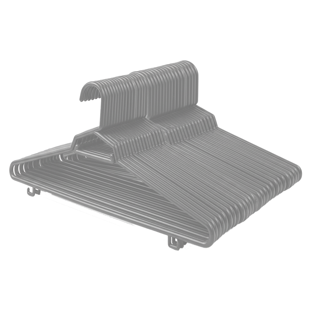 Plastic Round Hangers – 17 Inch Length x 8.9 Inch Height – Durable Clothes Hangers for Shirts, Pants, Coats, Closet & Retail Use – Black