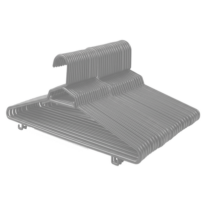 Plastic Round Hangers – 17 Inch Length x 8.9 Inch Height – Durable Clothes Hangers for Shirts, Pants, Coats, Closet & Retail Use – Black