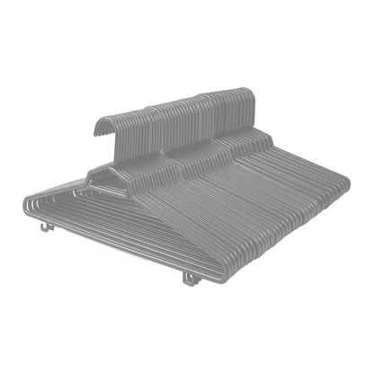 Plastic Round Hangers – 17 Inch Length x 8.9 Inch Height – Durable Clothes Hangers for Shirts, Pants, Coats, Closet & Retail Use – Black