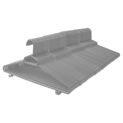 Plastic Round Hangers – 17 Inch Length x 8.9 Inch Height – Durable Clothes Hangers for Shirts, Pants, Coats, Closet & Retail Use – Black