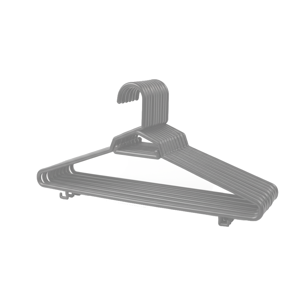 Plastic Round Hangers – 17 Inch Length x 8.9 Inch Height – Durable Clothes Hangers for Shirts, Pants, Coats, Closet & Retail Use – Black