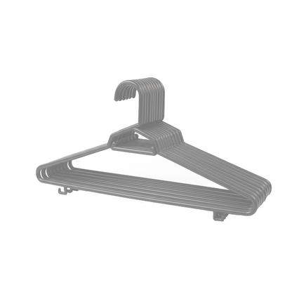 Plastic Round Hangers – 17 Inch Length x 8.9 Inch Height – Durable Clothes Hangers for Shirts, Pants, Coats, Closet & Retail Use – Black