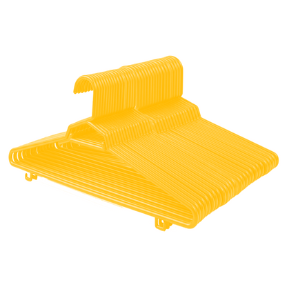 Plastic Round Hangers – 17 Inch Length x 8.9 Inch Height – Durable Clothes Hangers for Shirts, Pants, Coats, Closet & Retail Use – Black