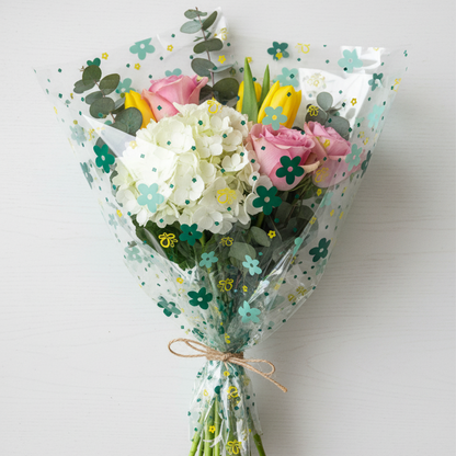 Cellophane Wrap Sheet 50×50cm Large Thicker Clear Cellophane Wrap Gift Plastic Jumbo Basket Sheet for Cookie Packaging, Party Favors, Hampers, Flowers, Crafts & Gift Wrapping