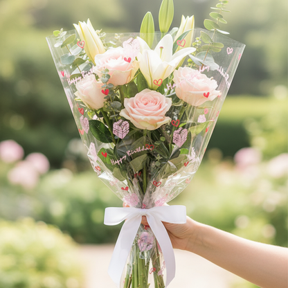 Cellophane Wrap Sheet 50×50cm Large Thicker Clear Cellophane Wrap Gift Plastic Jumbo Basket Sheet for Cookie Packaging, Party Favors, Hampers, Flowers, Crafts & Gift Wrapping