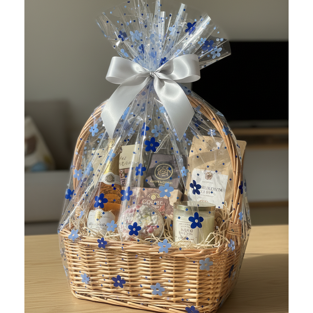 Cellophane Wrap Sheet 50×50cm Large Thicker Clear Cellophane Wrap Gift Plastic Jumbo Basket Sheet for Cookie Packaging, Party Favors, Hampers, Flowers, Crafts & Gift Wrapping