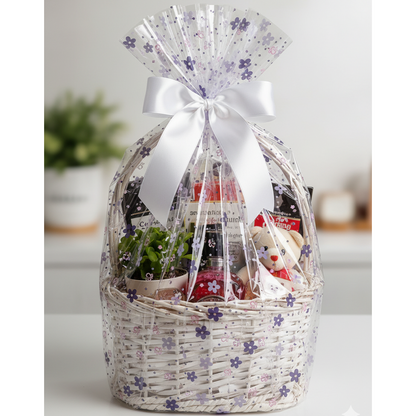 Cellophane Wrap Sheet 50×50cm Large Thicker Clear Cellophane Wrap Gift Plastic Jumbo Basket Sheet for Cookie Packaging, Party Favors, Hampers, Flowers, Crafts & Gift Wrapping