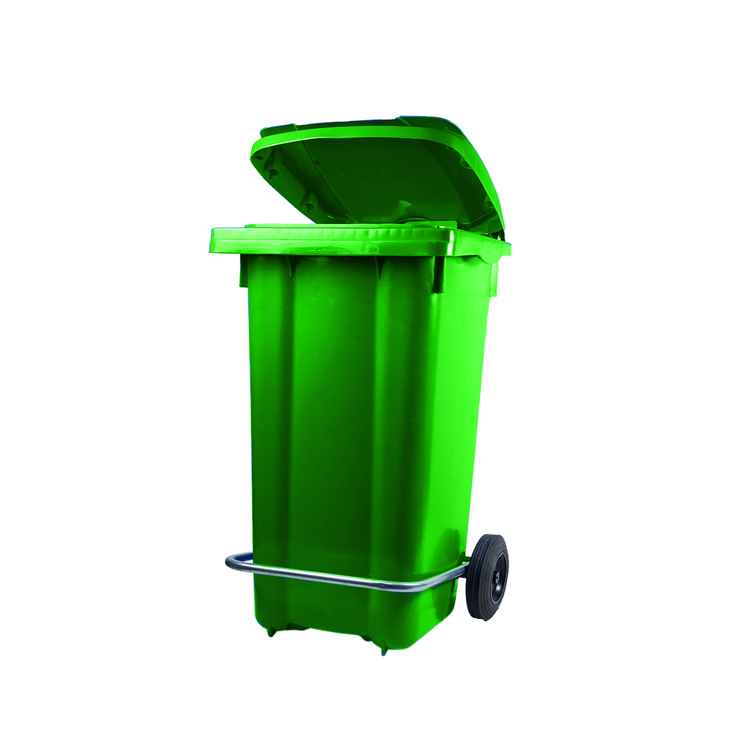 Eco-Friendly Pedal Waste Bin – Light Green - 80L – Recycled Plastic with Foot Pedal - Ethic Solutions -