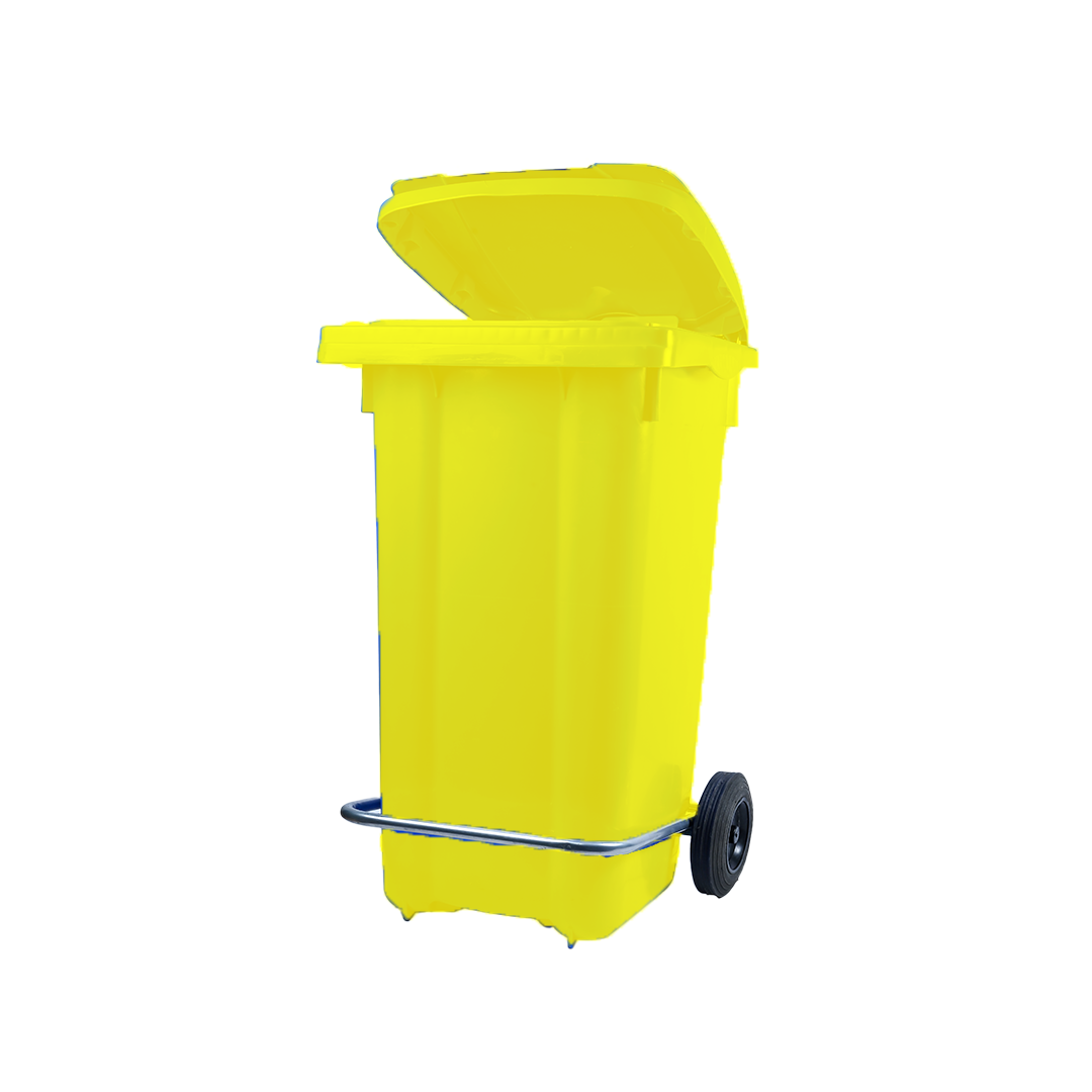 Eco-Friendly Pedal Waste Bin – - Yellow - 80L – Recycled Plastic with Foot Pedal - Ethic Solutions -