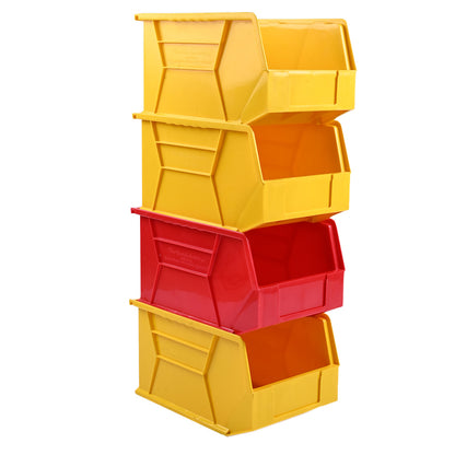 6.7L Wall-Mount Storage Bin Organizer – Durable Plastic Parts Storage Box, Stackable Utility Storage Containers, Garage Workshop Wall Organizer, Space-Saving Tool Parts Rack, Heavy Duty Solution