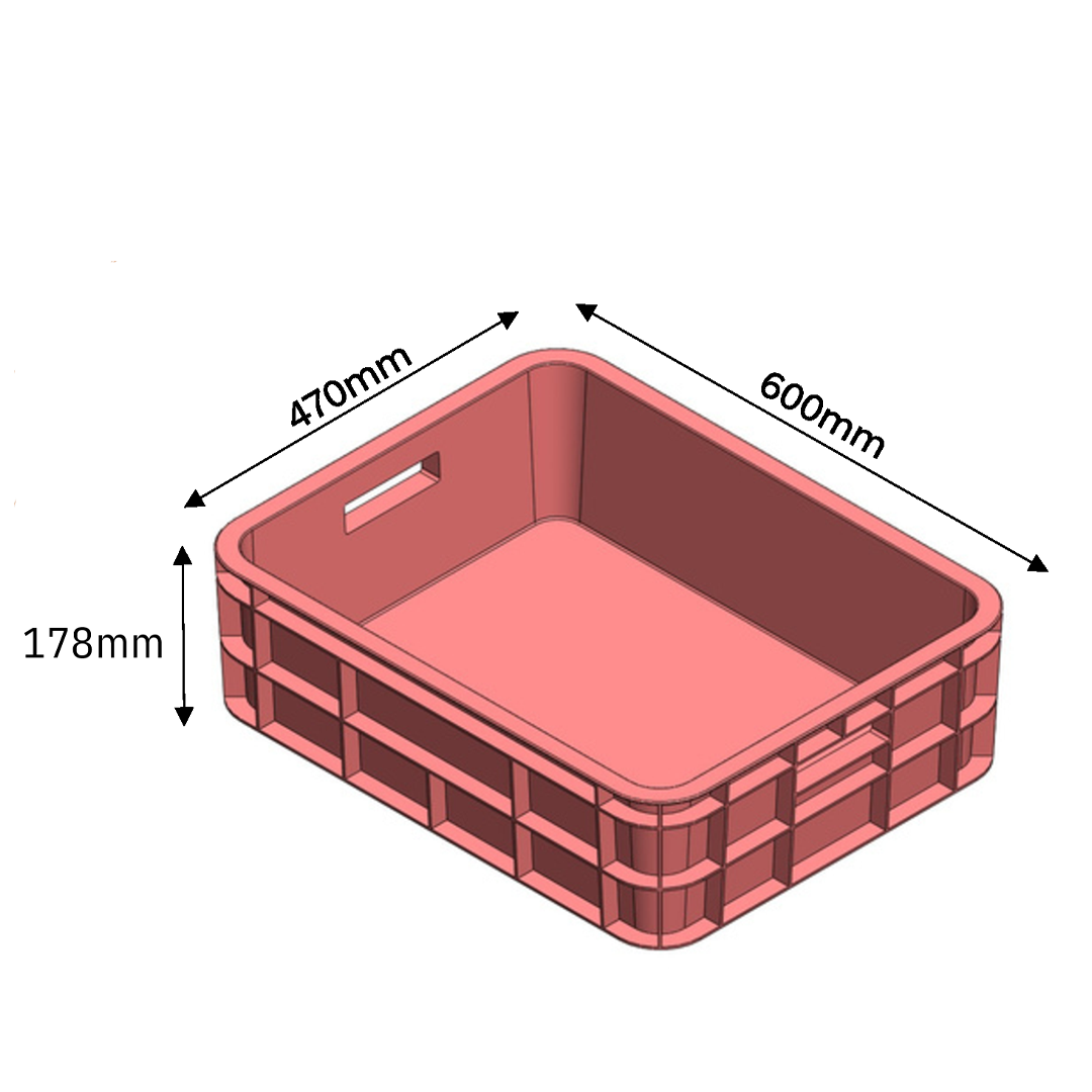 Bakery Crate Storage Crate Storage Box Organizer Bin Stackable Basket Heavy Duty Reinforced Walls Anti-Slip Grid Base UV Stabilized Fade-Resistant Easy Handling for Bakery Food Storage Transport – 800 x 600 x 180 mm 86 L - Ethic Solutions -