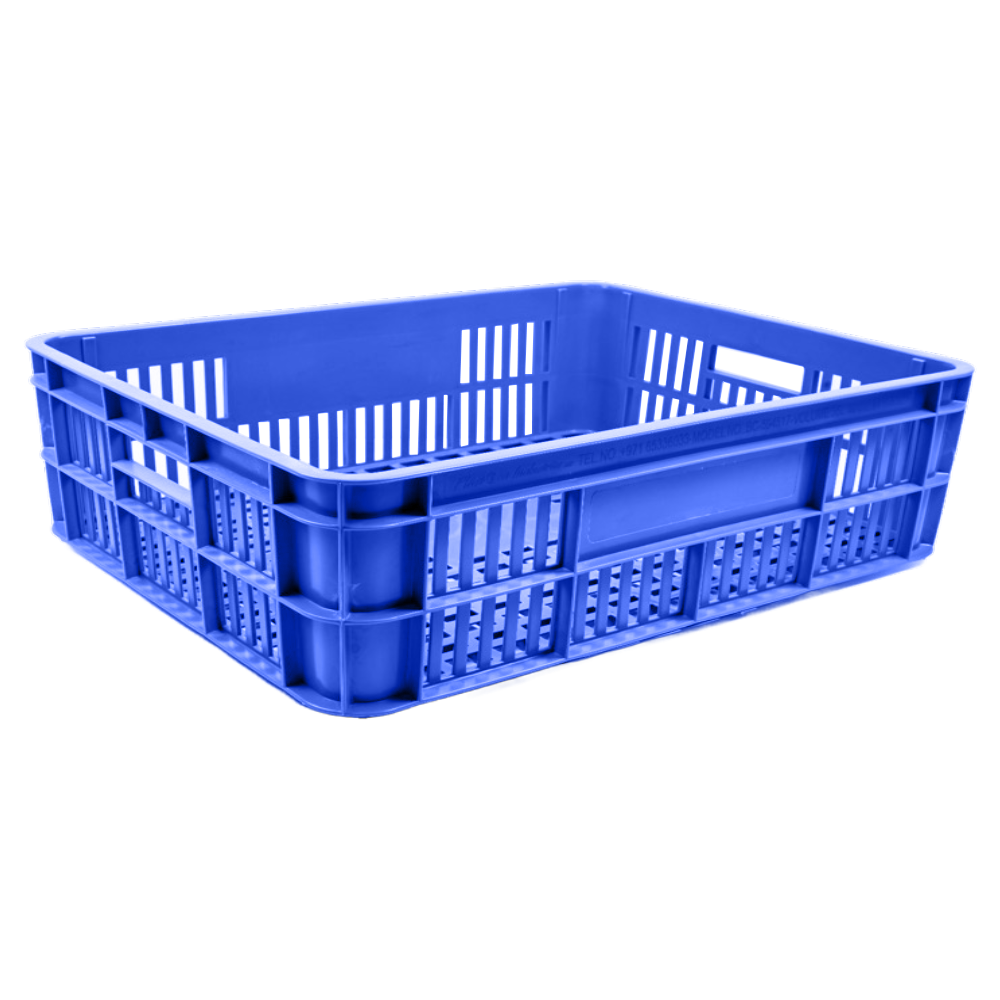 Bakery Crate Storage Crate Storage Box Organizer Bin Stackable Basket Heavy Duty Reinforced Walls Anti-Slip Grid Base UV Stabilized Fade-Resistant Easy Handling for Bakery Food Storage Transport – 590 x 450 x 170 mm 53L