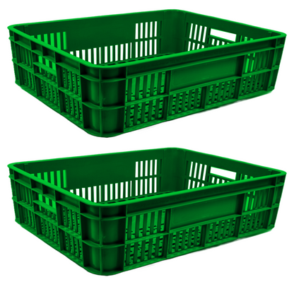 Bakery Crate Storage Crate Storage Box Organizer Bin Stackable Basket Heavy Duty Reinforced Walls Anti-Slip Grid Base UV Stabilized Fade-Resistant Easy Handling for Bakery Food Storage Transport – 590 x 450 x 170 mm 53L