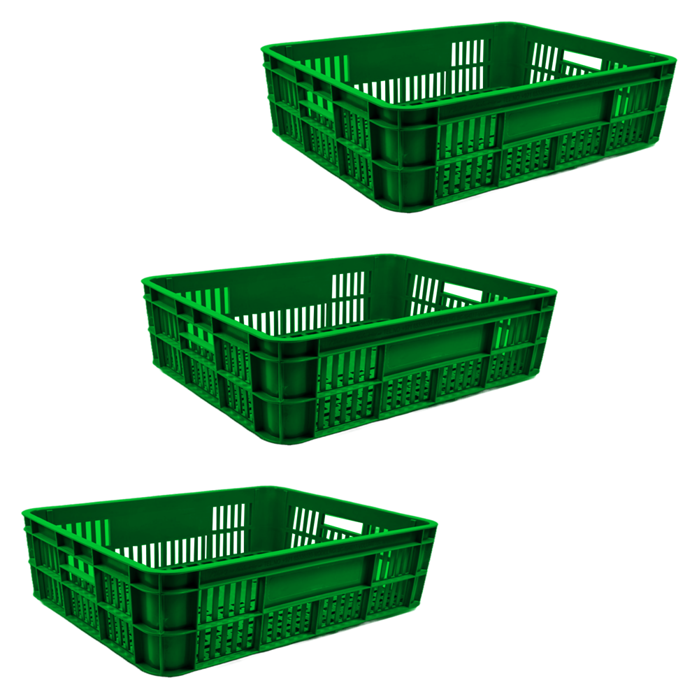 Bakery Crate Storage Crate Storage Box Organizer Bin Stackable Basket Heavy Duty Reinforced Walls Anti-Slip Grid Base UV Stabilized Fade-Resistant Easy Handling for Bakery Food Storage Transport – 590 x 450 x 170 mm 53L